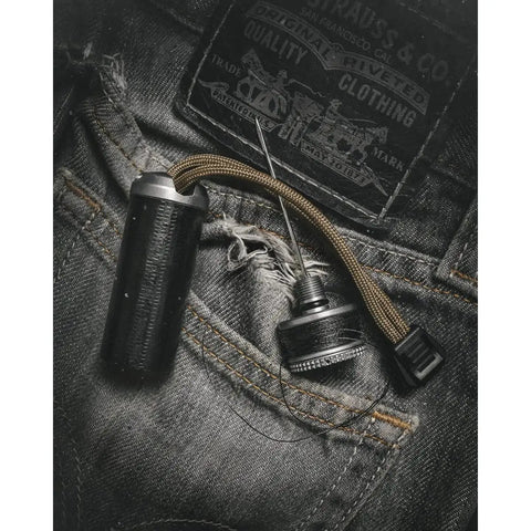 Rip Spool Field Repair Kit Orange For On The Go Fixes Your Must Have Outdoor Gear Upgrade placed on denim jeans pocket