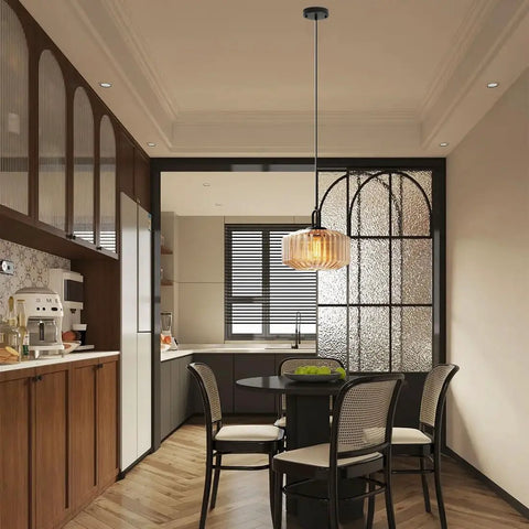 Amber Hand Blown Glass Globe Pendant Light In Black Finish Go To Modern Mid Century Style Ceiling Hanging Fixture Over Dining Table