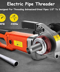 Powerful 2300W Electric Pipe Threader Kit For Plumbing Pros, features for threading steel/galvanized pipes 1/2" to 2".