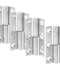 Detachable Lift Off Hinges, Heavy Duty Stainless Steel, 4 Pack, No Hassle Install Swing Hinges For Doors, Windows, Cabinets And Shoe Storage, Smooth Quiet Operation, set of four displayed in a row.