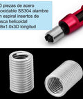 50 Pcs M6 X 1.0 X 3D Stainless Steel Helicoil Thread Inserts Set, Coiled Wire Helical Screw Thread Inserts SS304 for aluminum