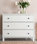 Marble Pattern Cabinet Knobs 4 Pack Round Single Hole Drawer Pulls For Kitchen Cupboards And Bedroom Drawers on white dresser.