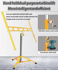 Heavy Duty Drywall Lift And Sheetrock Hoist With Telescopic Arm 4 In 1 Multi Function Panel Raiser showing dual-purpose electric and hand crank mode.