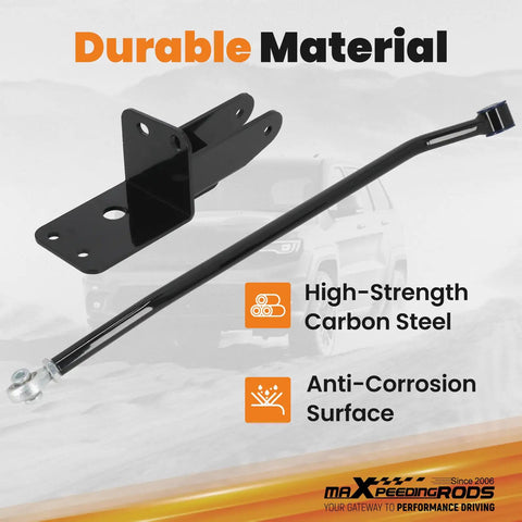 Adjustable Front Track Bar For Jeep Cherokee XJ 1984 To 2001 Center Axle After Lift Kit 4 To 6.5 Inch Easy To Adjust Length 790 To 830 Mm With Relocation Bracket Keeps Your Rig Aligned On Trails And Daily Driving. black carbon steel track bar with relocation bracket