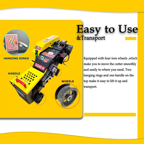 Electric Steel Rebar Cutter Heavy Duty Metal Bar Cutting Machine with wheels and handle for easy transport