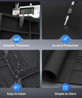 Large Soldering Mat Heat Resistant Up To 932 Fahrenheit with thickness, scratch protection, easy clean, and storage features.
