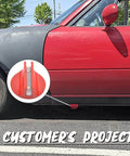 Universal Aluminum Grooved Magnetic Jack Pad For Pinch Welds 0.39 Inch Slot Frame Rail Adapter installed on car