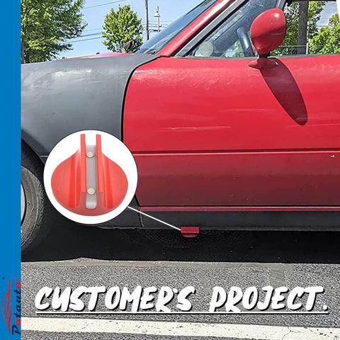 Universal Aluminum Grooved Magnetic Jack Pad For Pinch Welds 0.39 Inch Slot Frame Rail Adapter installed on car