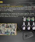 4F27E Transmission Shift Solenoid and Filter Kit components shown with installation guide, solenoids, and filter for Mazda and Ford models