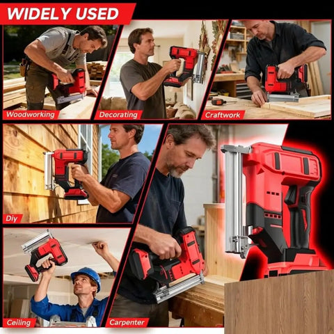 Slick Cordless Brad Nailer And Staple Gun Combo Built Like A Heavy Duty Workhorse Compatible With Milwaukee 18 Volt Power Tools Includes 1200 Fasteners For No Fuss DIY Carpentry And Furniture Refinishing Jobs