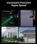 S50 Green Laser Measure Kit With A 10.8 To 32 Inch Adjustable Tripod, Quarter Inch Thread Mount, P2P Alignment, And Dead On Accuracy For DIY, Construction, And Carpentry Projects in dust, mist, and outdoor use