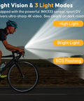 Cyclist using 4K 30Fps Action Camera With GPS Tracker For Cyclists Wireless Bike Camera Cycling Speedometer Anti Shake Sport DV