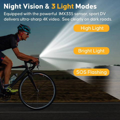 Cyclist using 4K 30Fps Action Camera With GPS Tracker For Cyclists Wireless Bike Camera Cycling Speedometer Anti Shake Sport DV