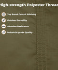 Ultralight 11-Foot Camping Hammock With 40D 1.7oz Nylon Ripstop stitching and durability features in OD Green.