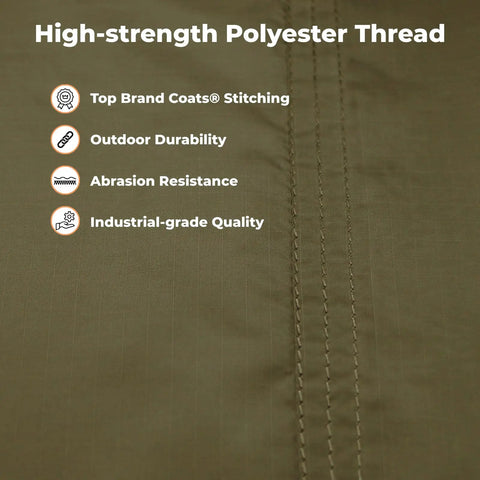 Ultralight 11-Foot Camping Hammock With 40D 1.7oz Nylon Ripstop stitching and durability features in OD Green.