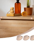 120 Pieces Wood Plugs For Screw Holes In Furniture Cabinets And Tables Four Sizes on a wooden cabinet surface