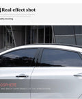 Six-piece B-pillar window trim kit for Jeep Cherokee (2014–2022) shown on the side of a white vehicle