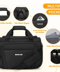 Lightweight Underseat Carry On Bag For Air Travel Tote Weekender Duffle Personal Item That Fits Under Seat For Spirit And Frontier Airlines Ideal For Women And Men Black 16 Inch with multiple pockets