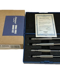 Dasqua 4-piece small-hole full ball gauge set in blue case with foam