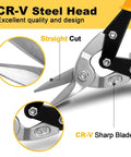 10 Inch Tin Snips For Sheet Metal Cutting Built Tough Heavy Duty Cutter Shears Straight Cut Chrome Vanadium Steel CRV