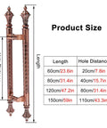 Antique Rustic Stainless Steel Sliding Door Handle And Pull Hardware For Wood Glass And Metal Doors Style 2 with size chart