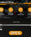 2 Pack Front Stabilizer Sway Bar Links For Ford Escape, Focus, Transit Connect, C-Max, Mazda 3, Volvo C30 C70 S40 V50 Replacement Kit K80880 Premium Aftermarket Quality, Easy Install, Durable Steel, Improved Handling, Direct Fit For A Smooth Ride on display with size specifications of 33cm/12.99in length and 5.5cm/2.16in height, set against automotive background illustrating performance benefits