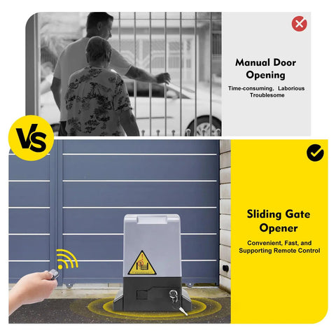 Heavy Duty Automatic Sliding Gate Opener Kit With 750W AC Motor And Two Remotes offering smooth driveway access in use