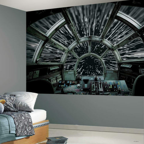 Star Wars Hyper Space Black Peel And Stick Wall Mural Easy No Paste Application 10.5 Ft By 6 Ft Transform Your Room