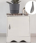 Cabinet with Dope Loquat Leaf Zinc Alloy Cabinet Pulls And Drawer Handles Set In Pearl Gray Finish 2 Pieces installed