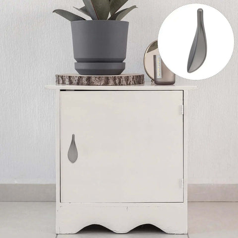 Cabinet with Dope Loquat Leaf Zinc Alloy Cabinet Pulls And Drawer Handles Set In Pearl Gray Finish 2 Pieces installed