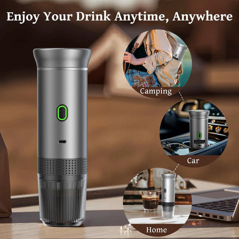 Grab And Go Portable Espresso Machine For Travel And Outdoors 20 Bar Extraction Self Heating With USB C 3 In 1 Brew System