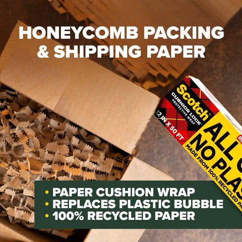 Green Packing Cushion Wrap That Expands To Fill Any Box, 12 Inch By 50 Foot, No Scissors Or Tape Needed, Eco Friendly Alternative To Bubble Wrap For Moving, Shipping And Packing shown in use.