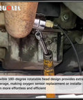 Universal Oxygen Sensor Socket Wrench 22mm For Seven Eighths Inch O2 Sensor with flexible head used in automotive exhaust system.