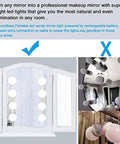 Cordless Rechargeable LED Vanity Mirror Light With 6500K Daylight Bulbs For Bathroom Makeup And Dressing Tables demonstrated