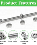100 Pack M3 X 40mm Socket Head Cap Screws Kit In 304 Stainless Steel With Full Thread And Bright Finish, Allen Key Drive.