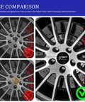 Use comparison of 56MM Aluminum Wheel Center Caps Set Waterproof Rustproof Heavy Duty Auto Rim Covers for stylish protection.