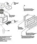 Diagram of Above Ground Pool Skimmer Kit With Wide Mouth Thru-Wall Opening components and dimensions