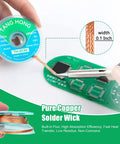 Pro Grade Lead Free Solder Paste With No Clean Flux No Mess And 10 Ft Desoldering Wick Braid For Electronics Soldering Sn99 Ag0.3 Cu0.7 RoHS Compliant Smooth Flow No Residue Easy Wetting Low Smoke product demonstration with pure copper wick.