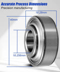 Image showing detailed dimensions of a heavy duty deep groove ball bearing from the 10Pcs Deep Groove Ball Bearing 0.64 Inch Bore Set For Heavy Duty Machinery And Farm Equipment Built To Last Replaces 203KRR2 Delivers Smooth High Impact Performance For Ford Case Gehl IHC John Deere White And More set.