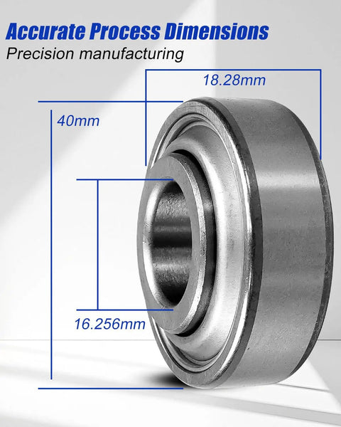 Image showing detailed dimensions of a heavy duty deep groove ball bearing from the 10Pcs Deep Groove Ball Bearing 0.64 Inch Bore Set For Heavy Duty Machinery And Farm Equipment Built To Last Replaces 203KRR2 Delivers Smooth High Impact Performance For Ford Case Gehl IHC John Deere White And More set.
