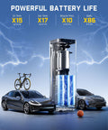 X8 APEX EV Tire Inflator Portable Air Pump With 2X Faster Inflation 150 PSI Cordless Air Compressor powerful battery life image