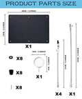 Components layout of Helping Hands Soldering Station With Magnifying Glass 2.5X, including base, arms, magnifier, and parts sizing.