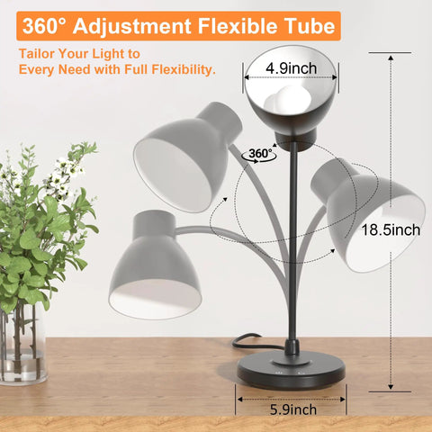 Wireless Charger LED Desk Lamp For Home Office And Dorm With 800 Lumens Small Desk Light With Pen Holder And Flexible Arm