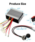 24V Electric Scooter Controller Kit Replacement For Razor MX350 MX400 E200 E300 E300S Pocket Mod With dimensions shown