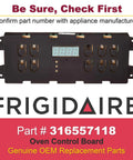 Genuine OEM Oven Control Board For Ranges 316557118 Replacement Part with Frigidaire branding, digital display