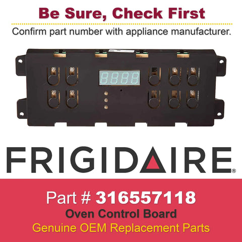 Genuine OEM Oven Control Board For Ranges 316557118 Replacement Part with Frigidaire branding, digital display