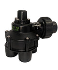 1 Inch 4 Outlet Mini Indexing Valve With 2 3 And 4 Zone Cams For Irrigation Systems And City Water Slip Fit 1 Inch Inlet And Outlets Plug And Play Backyard Sprinkler Setup Model 9254 1004, angled view showing connectors