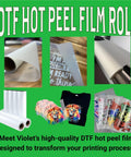 DTF Transfer Film Roll Hot Peel 24x328ft Clear PET Heat Transfer Paper For Direct-To-Film Printing overview