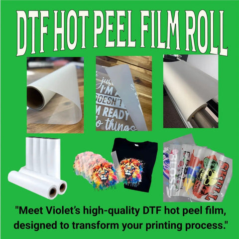 DTF Transfer Film Roll Hot Peel 24x328ft Clear PET Heat Transfer Paper For Direct-To-Film Printing overview