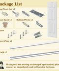 Package list for Top Tier 60X80 Bifold Closet Doors Raised Textured Six Panel Face White Primed Lightweight Hollow Core.